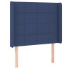 Cabecero con LED de tela azul 103x16x118/128 cm 3