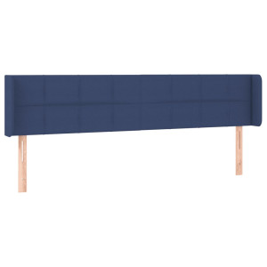 Cabecero de tela azul 203x16x78/88 cm H
