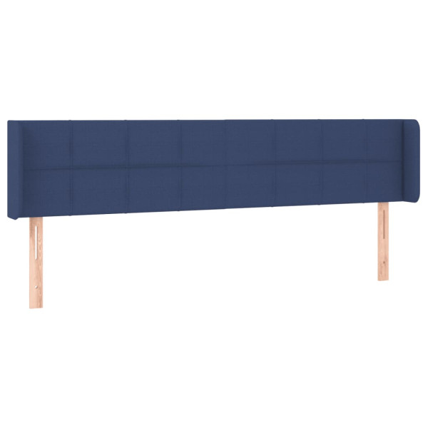 Cabeceira de cama c/ abas tecido 203x16x78/88 cm azul M 2