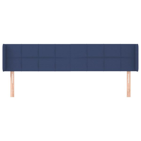 Cabeceira de cama c/ abas tecido 203x16x78/88 cm azul M 3