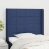 Cabeceira de cama c/ abas tecido 103x16x118/128 cm azul 1