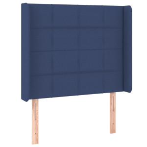 Cabeceira de cama c/ abas tecido 103x16x118/128 cm azul H