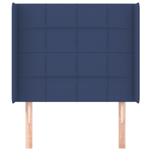 Cabeceira de cama c/ abas tecido 103x16x118/128 cm azul M 3