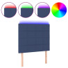 Cabeceira cama c/ LED tecido 100x5x118/128 cm azul 2