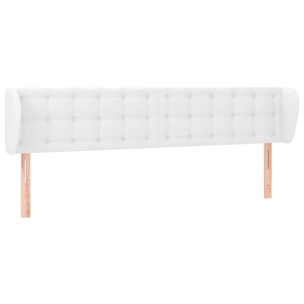 Cabecero de cuero sintético blanco 163x23x78/88 cm M 2