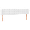 Cabeceira de cama c/ abas couro artificial163x23x78/88cm branco 2