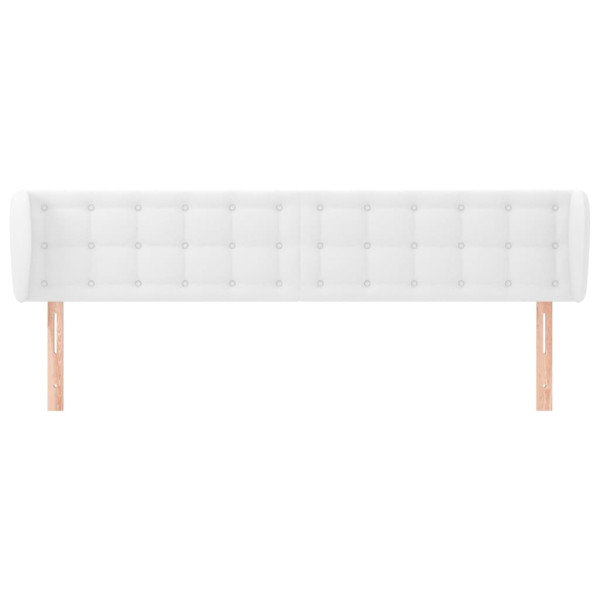 Cabecero de cuero sintético blanco 163x23x78/88 cm M 3