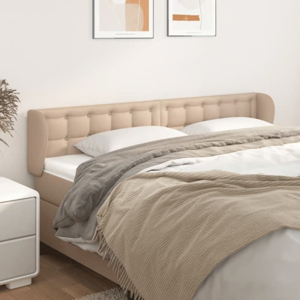 Cabecero de cuero sintético color capuchino 163x23x78/88 cm D