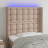 Cabecero con LED cuero sintético capuchino 83x16x118/128 cm 1