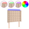 Cabeceira cama c/ LED couro artif. 83x16x118/128 cm cappuccino 2