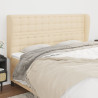 Cabecero con orejas de tela color crema 183x23x118/128 cm 1