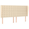 Cabecero con orejas de tela color crema 183x23x118/128 cm 2