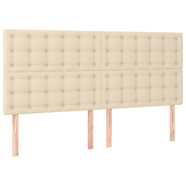 Cabeceira de cama 4 pcs tecido 90x5x78/88 cm creme M 2