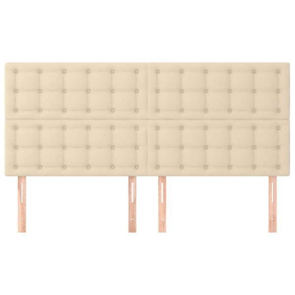 Cabeceira de cama 4 pcs tecido 90x5x78/88 cm creme M 3