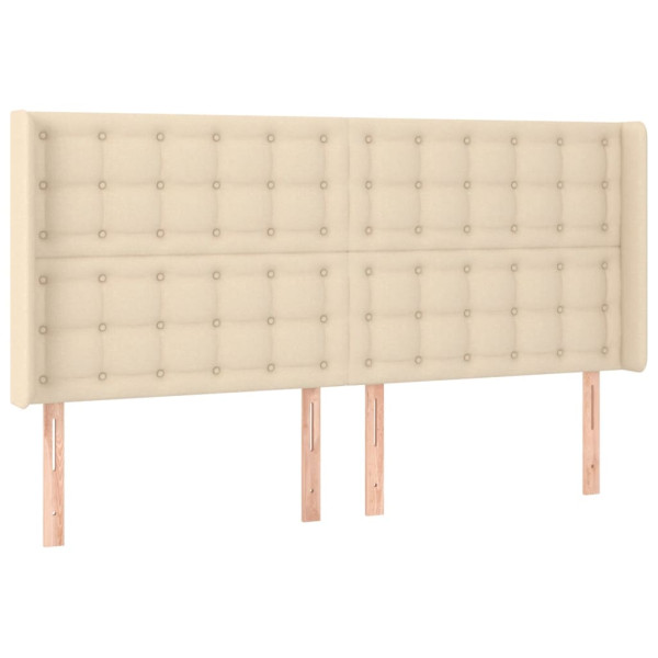 Cabeceira cama c/ luzes LED tecido 183x16x118/128 cm cor creme M 3