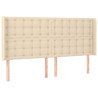 Cabeceira cama c/ luzes LED tecido 183x16x118/128 cm cor creme 3