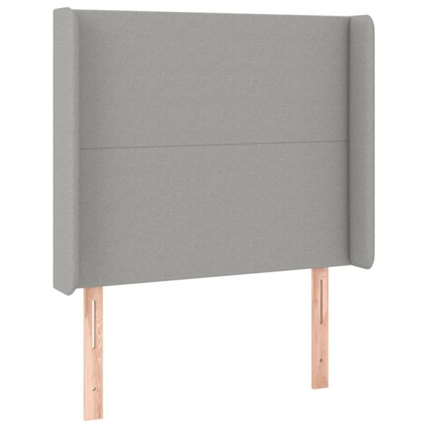 Cabecero con LED de tela gris claro 93x16x118/128 cm M 3