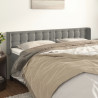 Cabeceira de cama c/ abas veludo 203x16x78/88 cm cinzento-claro 1
