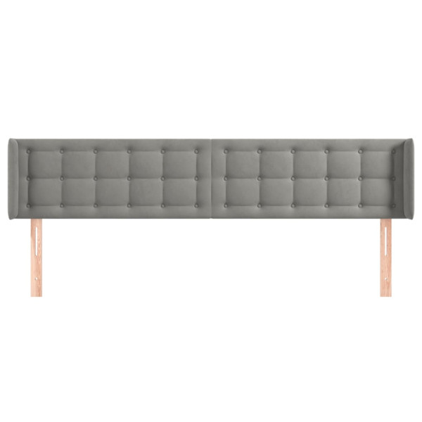 Cabecero de terciopelo gris claro 203x16x78/88 cm M 3