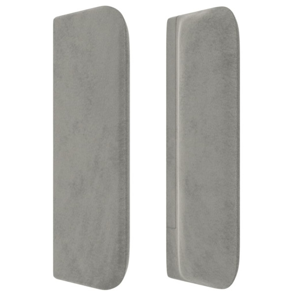 Cabecero de terciopelo gris claro 203x16x78/88 cm M 4