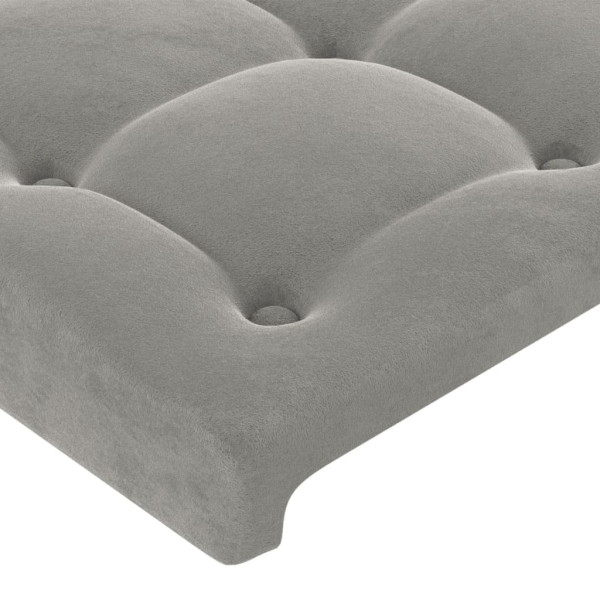 Cabeceira de cama c/ abas veludo 203x16x78/88 cm cinzento-claro M 5