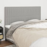 Cabeceira de cama 4 pcs tecido 90x5x78/88 cm cinzento-claro 1