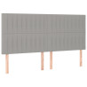 Cabeceros 4 unidades de tela gris claro 90x5x78/88 cm 2