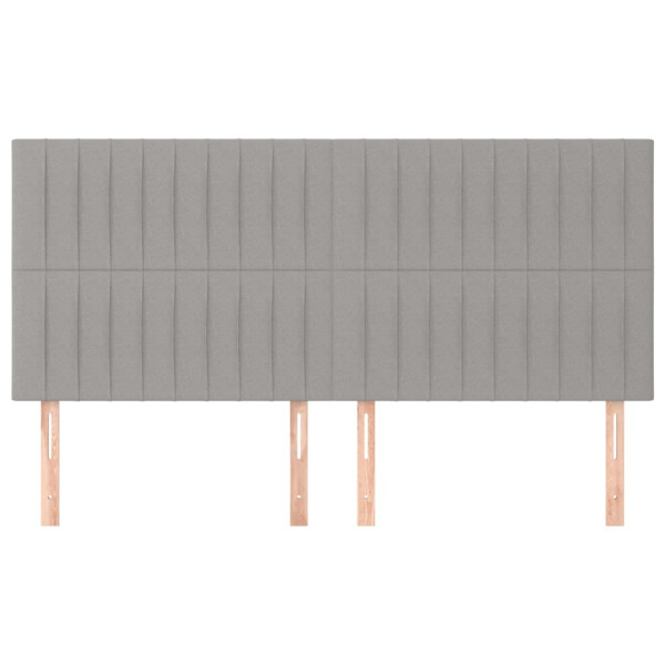 Cabeceira de cama 4 pcs tecido 90x5x78/88 cm cinzento-claro M 3