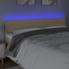 Cabeceira de cama c/ luzes LED tecido 180x5x78/88 cm cor creme 3