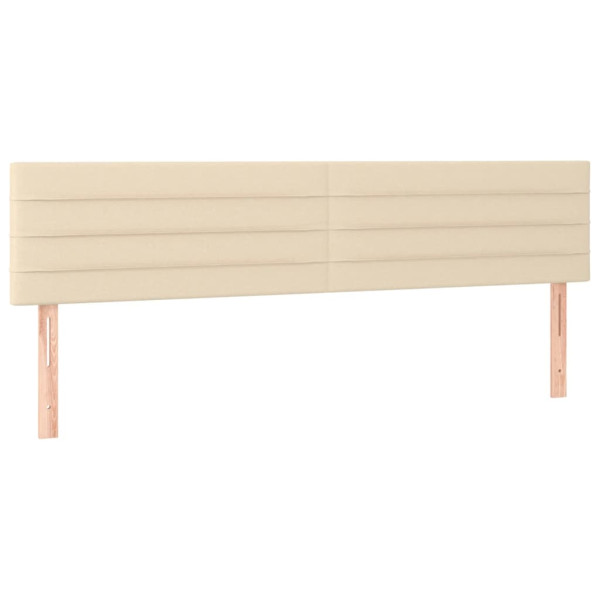Cabeceira de cama c/ luzes LED tecido 180x5x78/88 cm cor creme M 4