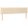 Cabeceira de cama c/ luzes LED tecido 180x5x78/88 cm cor creme 4