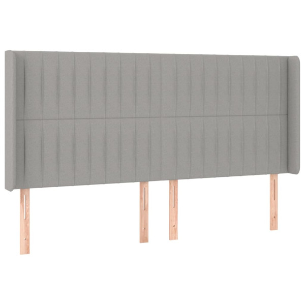 Cabeceira cama c/ luzes LED tecido 183x16x118/128cm cinza-claro M 3