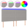 Cabecero con luces LED tela gris claro 180x5x118/128 cm 2