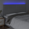 Cabecero con luces LED tela gris claro 180x5x118/128 cm 3