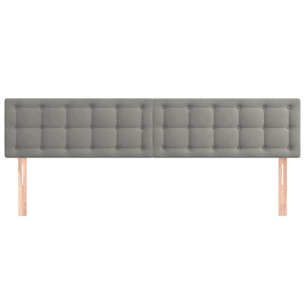 Cabeceira de cama 2 pcs veludo 100x5x78/88 cm cinzento-claro M 3