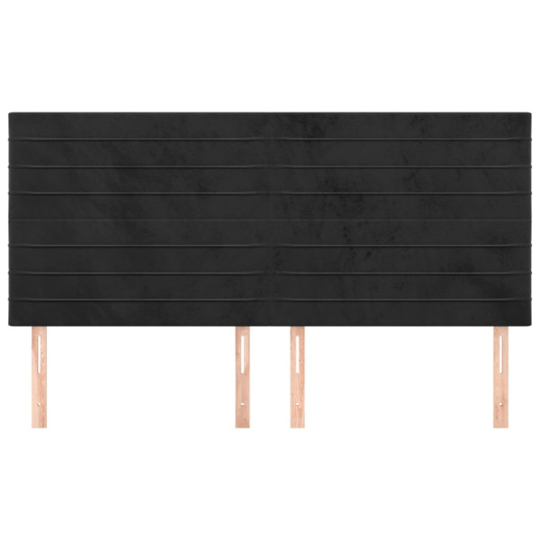 Cabeceros 4 unidades de terciopelo negro 90x5x78/88 cm M 3