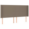 Cabecero con LED de tela gris taupe 183x16x118/128 cm 3
