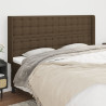 Cabeceira cama c/ abas tecido 163x16x118/128 cm castanho-escuro 1