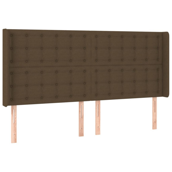Cabeceira cama c/ abas tecido 163x16x118/128 cm castanho-escuro M 2
