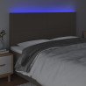 Cabecero con luces LED tela gris taupe 180x5x118/128 cm 3