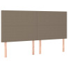Cabeceira cama c/ LED tecido 180x5x118/128 cm cinza-acastanhado 4