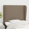Cabecero con orejas de tela gris taupe 93x23x118/128 cm 1