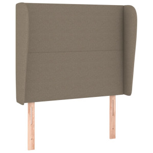 Cabeceira cama c/ abas tecido 93x23x118/128cm cinza-acastanhado H