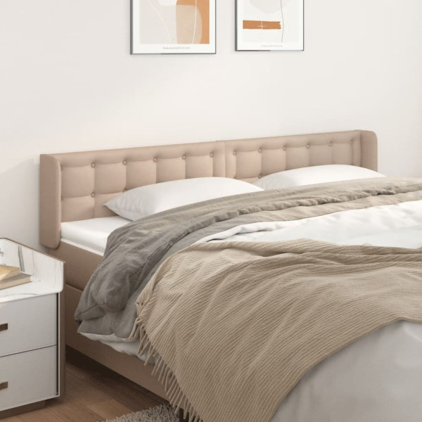 Cabecero de cuero sintético color capuchino 163x16x78/88 cm D