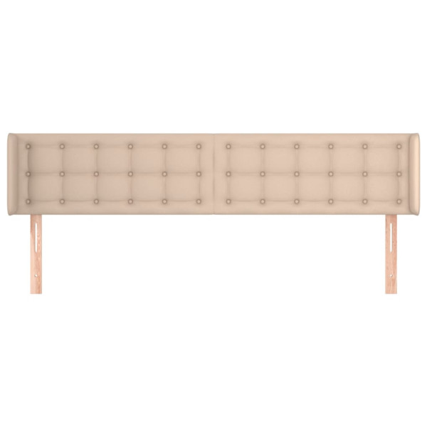 Cabeceira cama abas couro artificial 163x16x78/88 cm cappuccino M 3