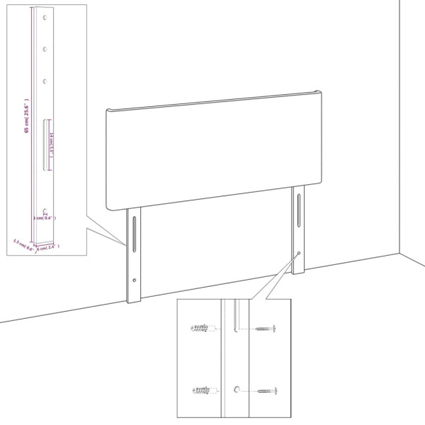 Cabeceros 2 unidades cuero sintético capuchino 80x5x78/88 cm M 5