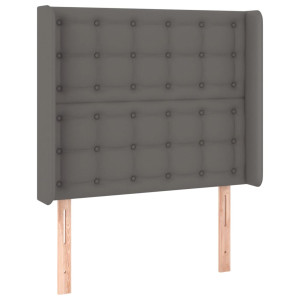 Cabecero con orejas cuero sintético gris 93x16x118/128cm H