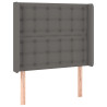 Cabecero con orejas cuero sintético gris 93x16x118/128cm 2