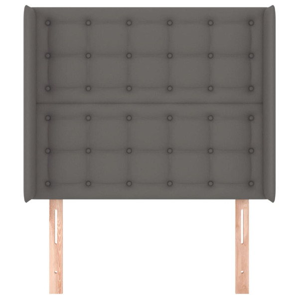 Cabecero con orejas cuero sintético gris 93x16x118/128cm M 3
