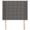 Cabeceira cama c/ abas couro artif. 93x16x118/128 cm cinzento 3